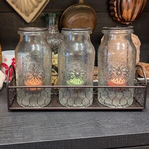 PartyLite Brown Metal Milk Bottle Tea Light Holder